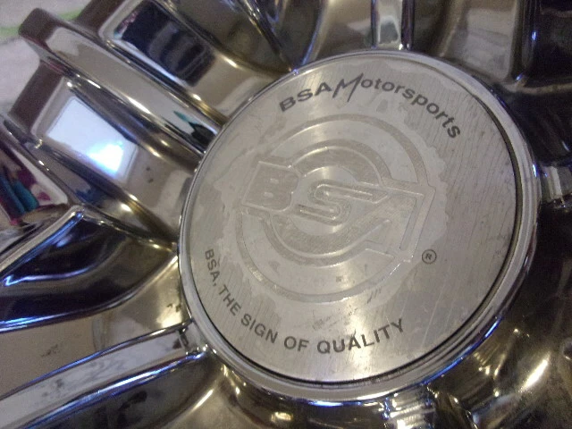 x1 BSA MOTORSPORTS AFTERMARKET CHROME CUSTOM WHEEL CENTER CAP Part #384 Foto 2 de 4
