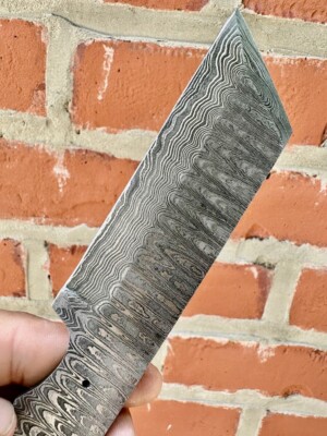 FULL TANG DAMASCUS STEEL HUNTING BULL CUTTER SURVIVAL CAMPING BLANK BLADE KNIFE