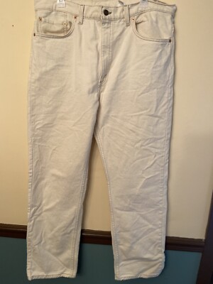 Vtg Levis 505 USA Ecru Jeans 38x30 90 s Small Faint Stains See Photos