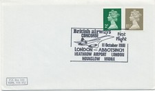 GB British airways CONCORDE First Flight 11 October 1981 LONDON - ABBOTSINCH - H