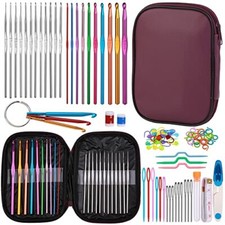 86 PCS Crochet Hook Set, Crochet Needles Set with Knitting Needles, Stitch