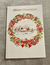 Magic Moments Christmas card Glossy Finish No Envelope Christmas Wreath House