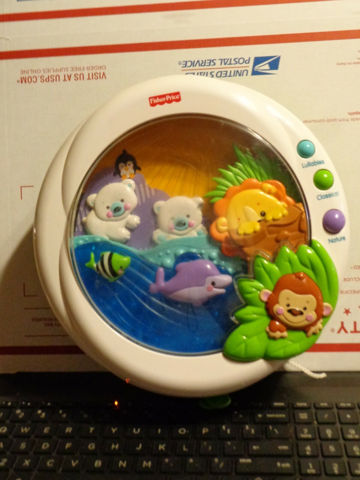 fisher price rainforest crib rail soother