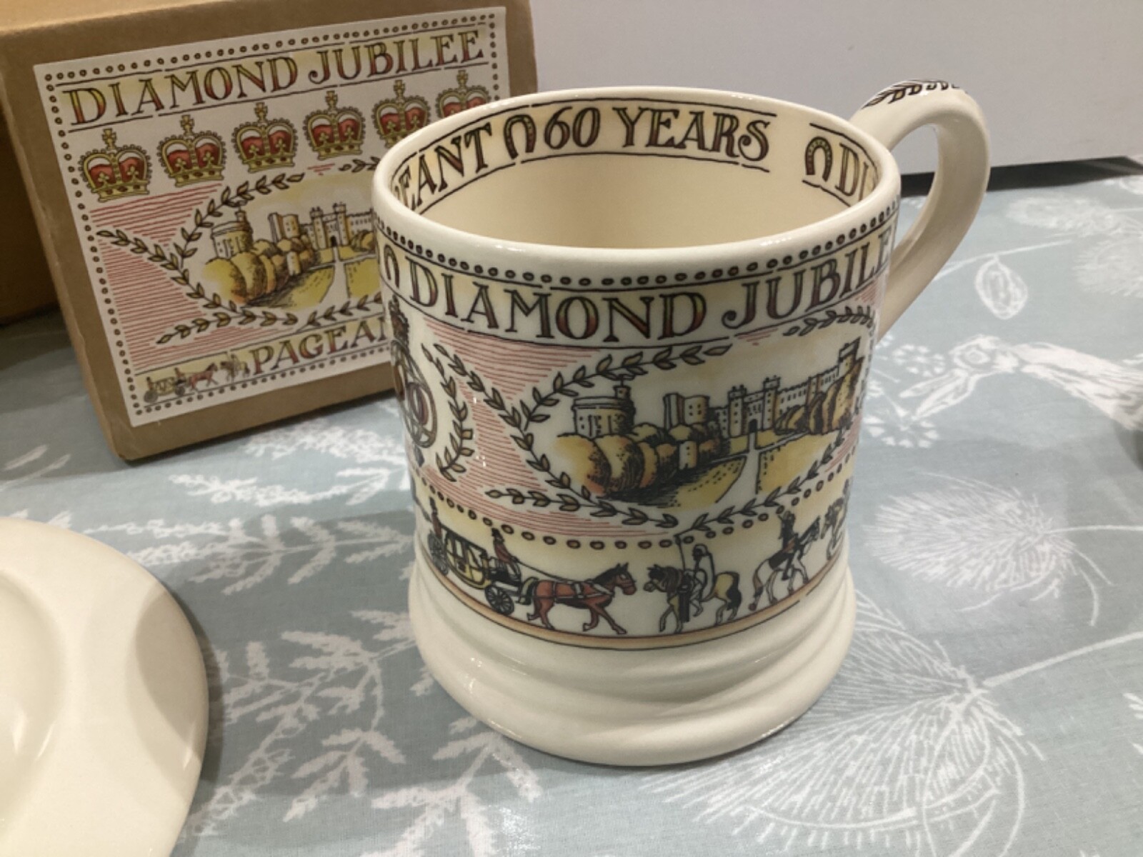 Emma Bridgewater Queen Diamond Jubilee Pageant 0.5pt Mug + 6.5” Plate