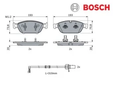 Brake pad set, disc brake Bosch 0986494986 for Audi A6