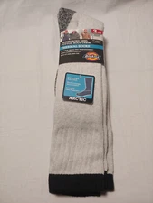 Dickies reinforced heel cotton thermal socks, 2-pack, Natural/black, size 6-12