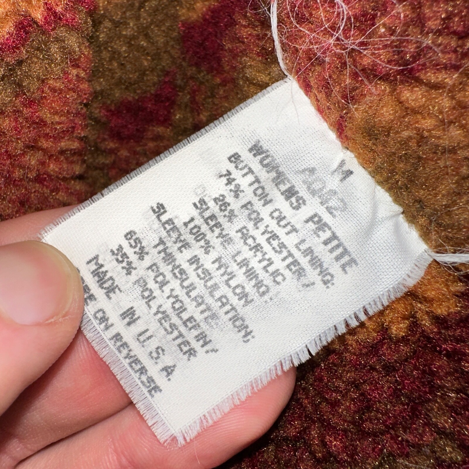 Vintage LL Bean Aztec Fleece Lined Womens Canvas Long Button Duster Coat M image 9