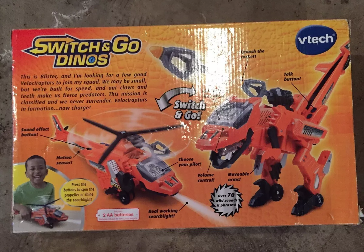 VTech - Switch & Go Dinos Lanceur, Dinosaure Sonore Warrior, Super