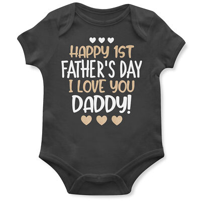 Baby Jungen Happy 1. Vatertag I Love You Papa Strampler Spruch Geburtstag Geschenk