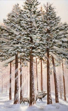 Elk painting, Wildlife art, Landscape Painting, Canvas print