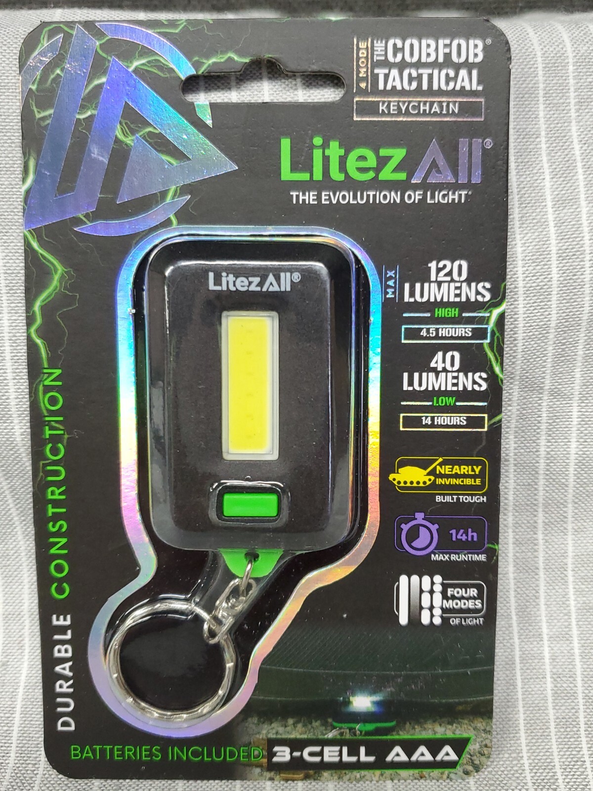 LitezAll The CobFob Tactical LED Keychain~ 4 Modes/ 40-120 Lumens~ NEW!
