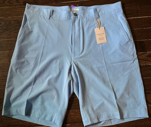 NWT Peter Millar Crown Sport Shackleford Hybrid Golf Shorts Blue Mens Sz 36 $100