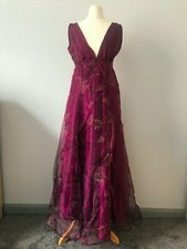 Womens Handmade Purple Long Wedding Party Bridesmaid Gown Evening Prom Dress