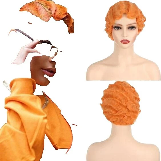 党手指波浪卷发假发和发片