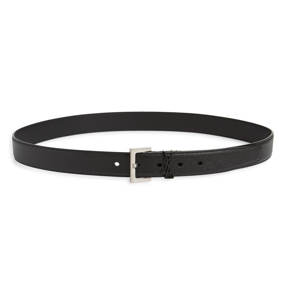 【関税&送料込】Saint Laurent Black Leather Cassandre Belt SAINT LAURENT Cassandre embellished leather belt | NET-A-PORTER