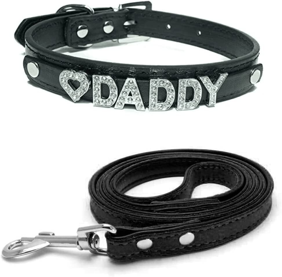 Love Daddy Choker Collar and Leash for Woman DDLG Leather Collar