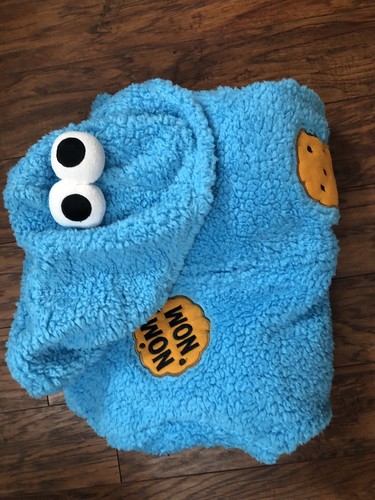 Blue Cookie Monster Pajama Sleeper Jumpsuit Adult Large - Picture 2 of 3