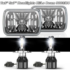 Pair 5X7 7x6inch LED Headlights Hi Lo Beam For International IHC 9200 9900 9400i