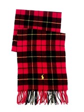NWT POLO RALPH LAUREN CLASSIC PLAID WOOL BLEND NECK WRAP SCARF