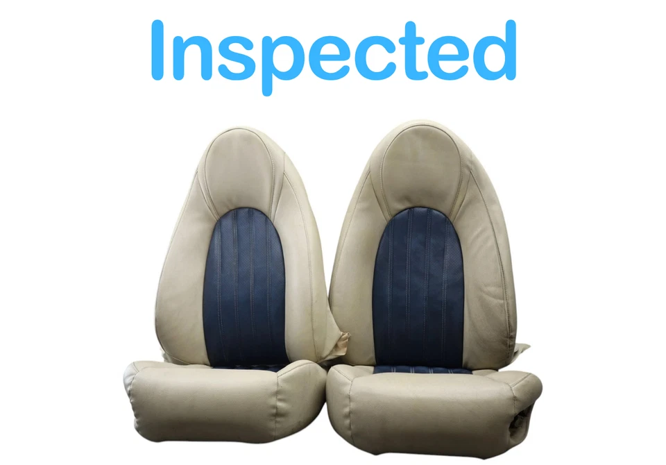 Cubierta de asiento delantera izquierda y derecha Jaguar XK8 XKR X100 97-2000 cojín marfil OEM Foto 2 de 4