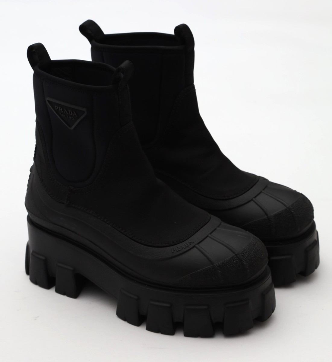Prada Monolith Nylon Gabardine Boots Size 35.5/US 5.5 in