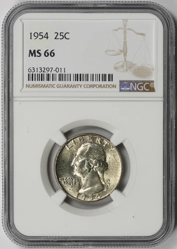 1954 Washington Quarter Silver 25C MS 66 NGC