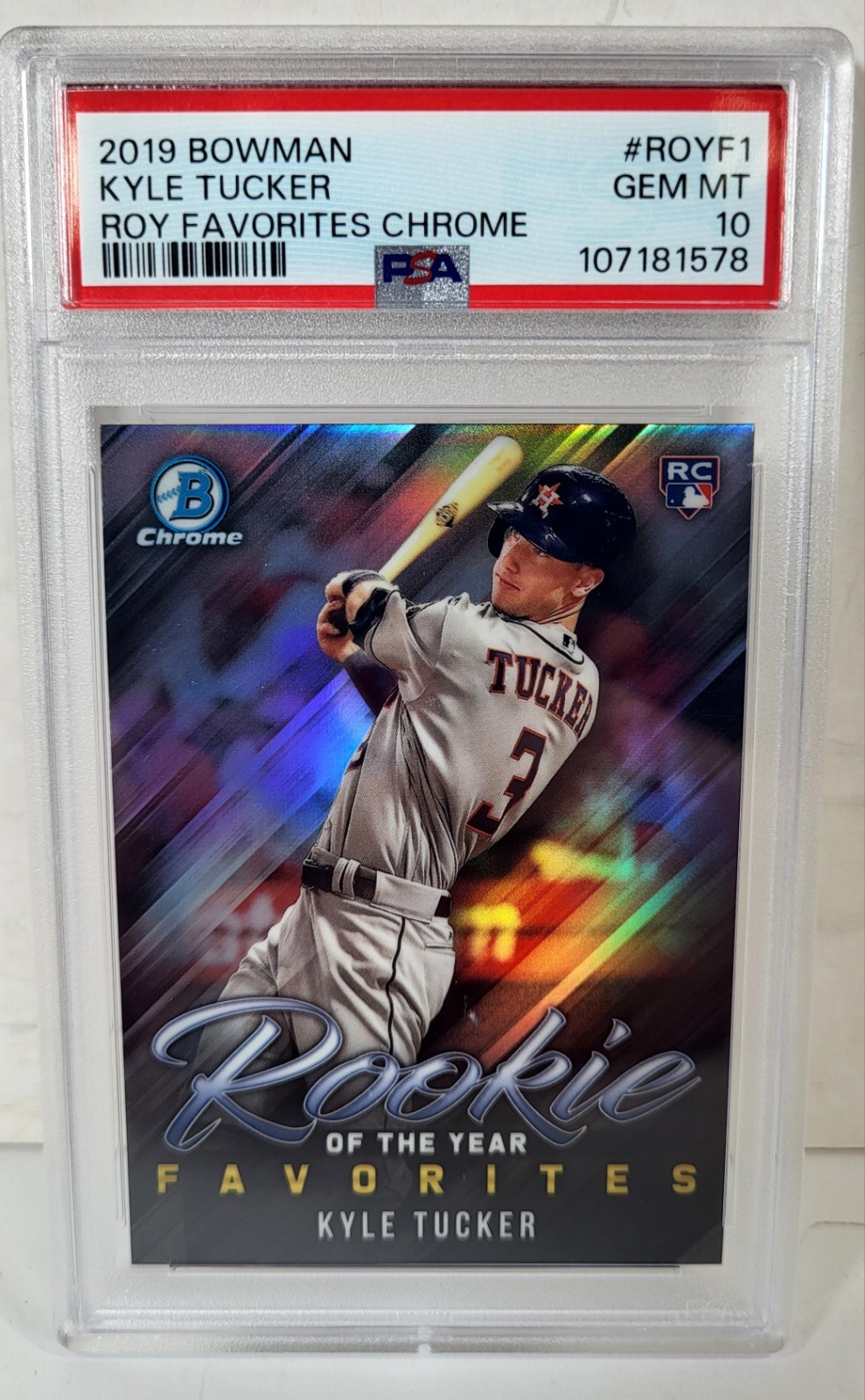 KYLE TUCKER 2019 Bowman Chrome ROTY FAVORITES #ROYF-1 RC PSA10 GEM Dodger Astros