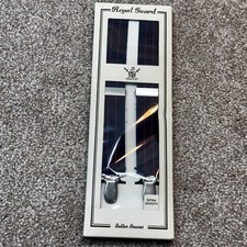 Vintage Royal Guard Better Braces extra Length Striped Suspenders Silve Hardware