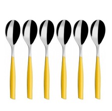 Bugatti glamour set 6 cucchiaini caffè giallo in acciaio