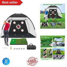 All-in-One 10x7FT Golf Practice Net Set with Mat   Enhance Your Swing Today