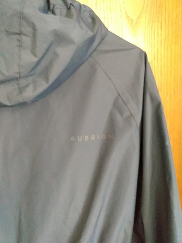Aubrion Navy/Teal XL Equestrian Slit Back Horse Riding Hooded Women's Raincoat - Picture 6 of 13