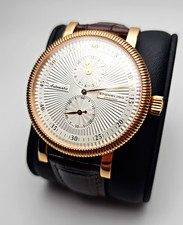 Stuhrling Automatic regulator guilloche style rose gold -toned watch.