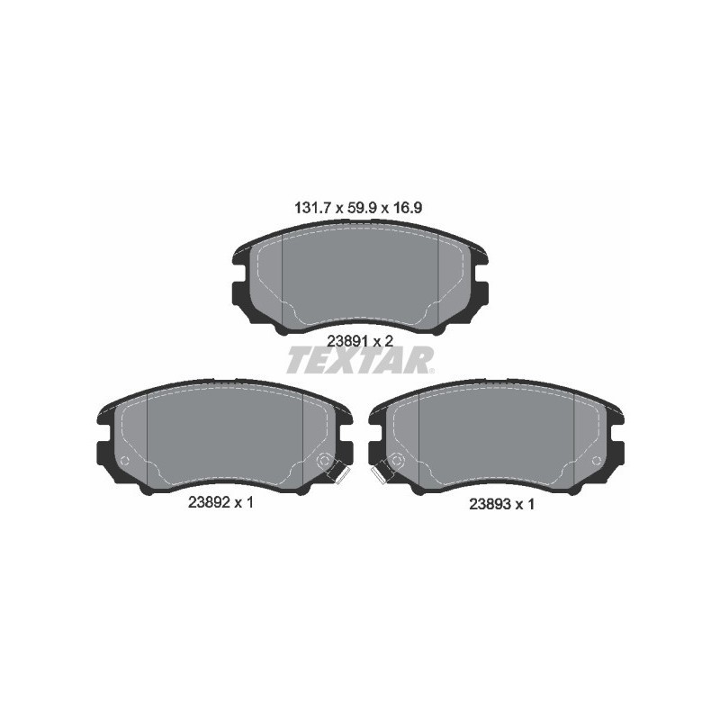 TEXTAR 2389101 Brake Pads Set Front for Elantra Tucson Sonata Soul Sportage Coup