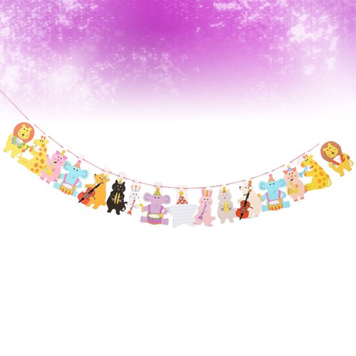 3 PZ Bandiera Musica Festa Bambino Animali Decorazioni Buon Compleanno Ghirlanda Striscione - Foto 10 di 11