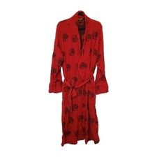 VINTAGE FLYSHACKER Thick Warm Cotton Robe Red Black Bears Outdoor Cabin Cozy 2XL