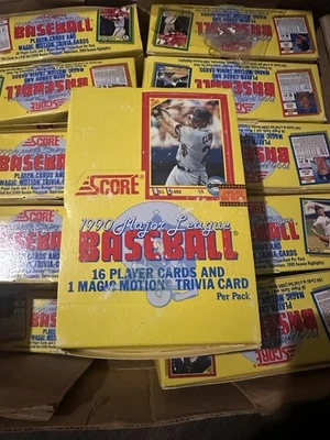 1990 Score Baseball Wax Box Unopened 36 Packs Bo Jackson Thomas RC