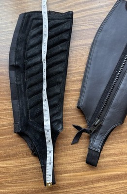 Mini-chaps En Daim Ariat Noir – Taille Extra Small, Mollet 12.5, Jambe 13, Zip, Neuves