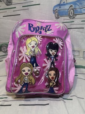 Vintage Bratz Pink Nylon Backpack Clear Character Pocket Y2K MGA Entertainment