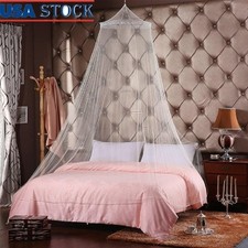 Elegant White Lace Bed Canopy Mosquito Net Insect Protection Bedroom Decor New