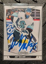 Autographed 2024-25 O-Pee-Chee #108 Joey Daccord Card Seattle Kraken