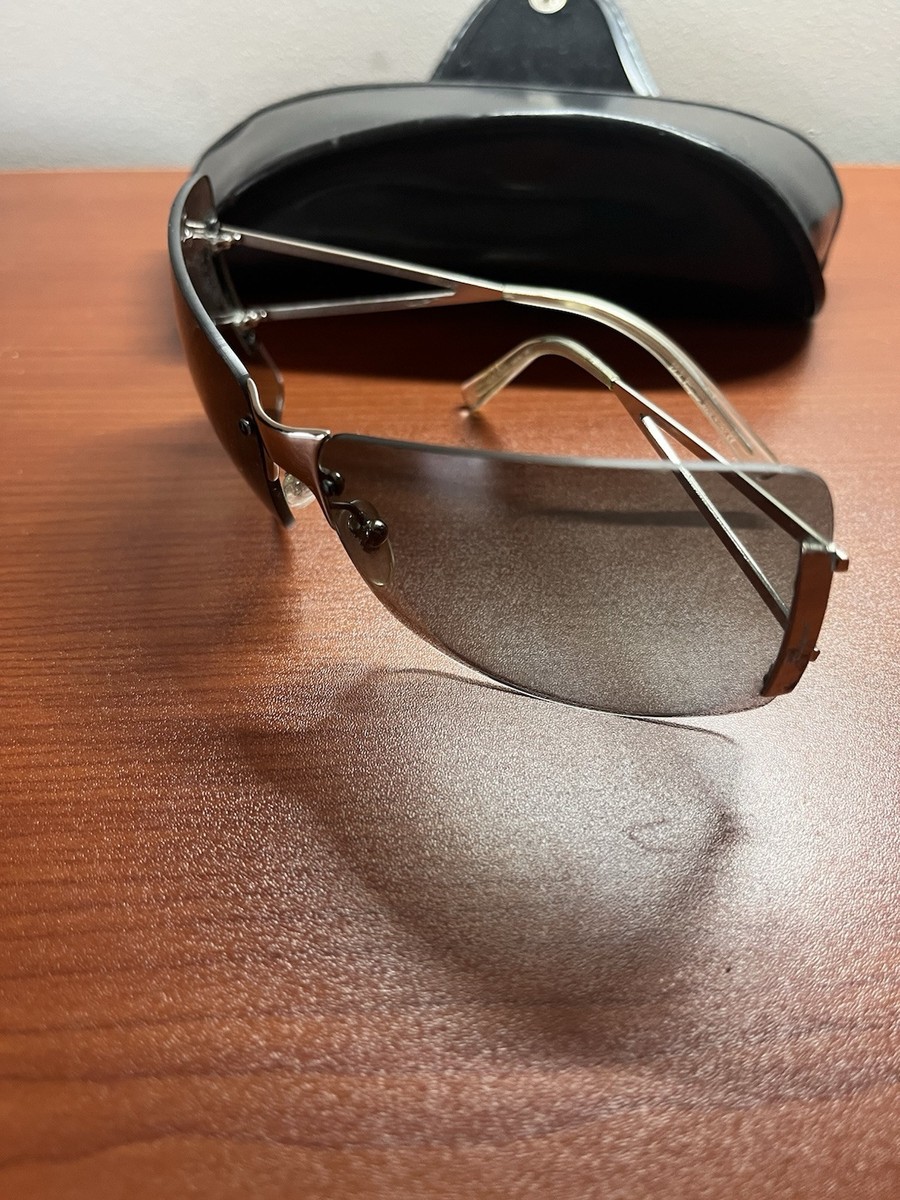 Vintage Salvatore Ferragamo Y2K Rimless Rhinestone Wrap Sunglasses 1084-B Vintage y2k rhinestone sunglasses - Gem main image 4