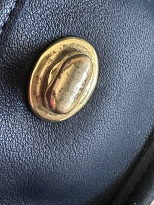 COACH VINTAGE BLUE LEATHER TURNLOCK MINI CITY BAG COIN POUCH