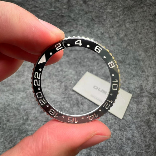 BRUCE WAYNE Black Grey Ceramic Bezel Insert For Rolex GMT-Master 2 126710GRNR