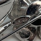 Austrian Crystal Silver Tone Flower Brooch 10g — photo 3