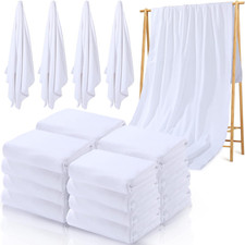 16 Pcs Thick White Sublimation Beach Towels for DIY Gifts, 60x27 Inch