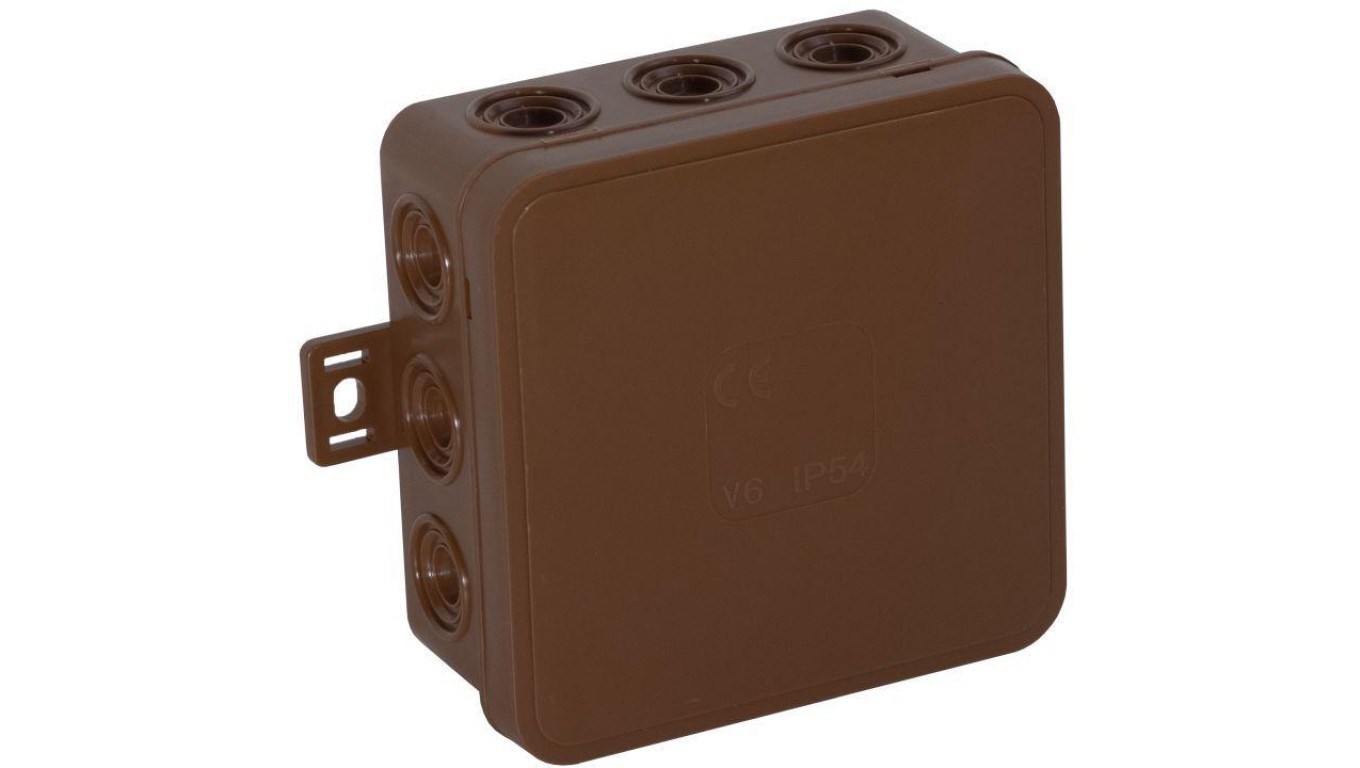 Surface Mounted Box Empty 12 Inlets V7 Click BROWN IP54 037-02