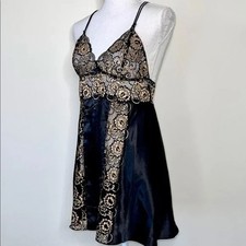 Golden Goddess Satin and Lace Slip Dress