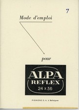 Alpa Reflex, Mode d'emploi pour Alpa mod. 7, francese
