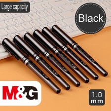 6pcs M G AGP13604 1.0mm Pen Pipe Black Gel Ink Rolling Ball Point Pen Grey Color