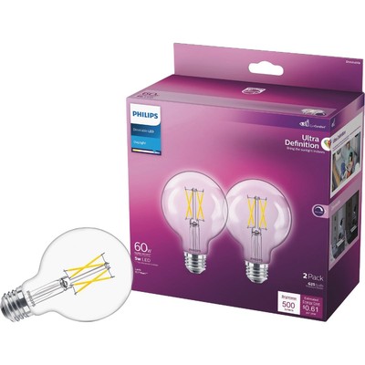 Philips Ultra Definition 60W Equivalent Daylight G25 Medium LED Decorative Light